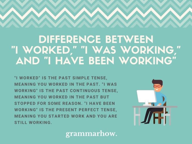 I Worked Vs I Was Working Vs I Have Been Working With Examples 