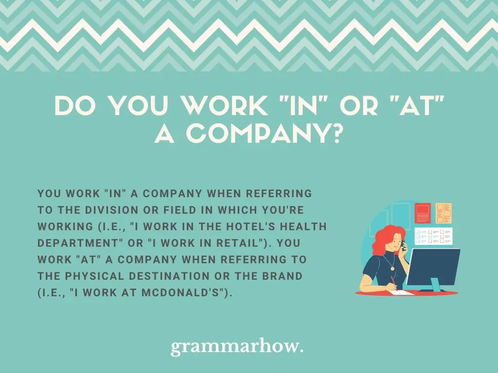 Do You Work "In" Or "At" A Company?