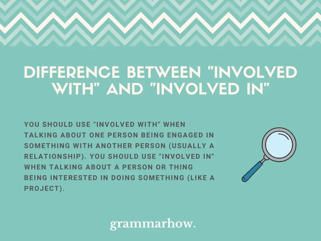 What Is The Difference Between "Involved With" And "Involved In"?