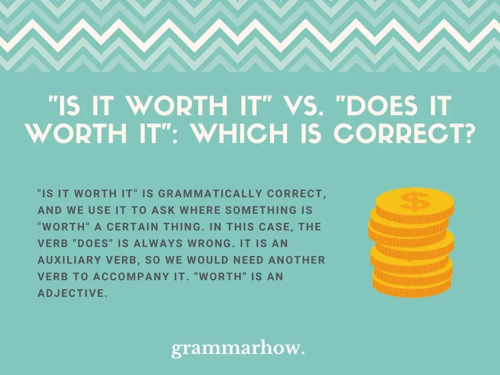 "Is It Worth It" Vs. "Does It Worth It": Which Is Correct?