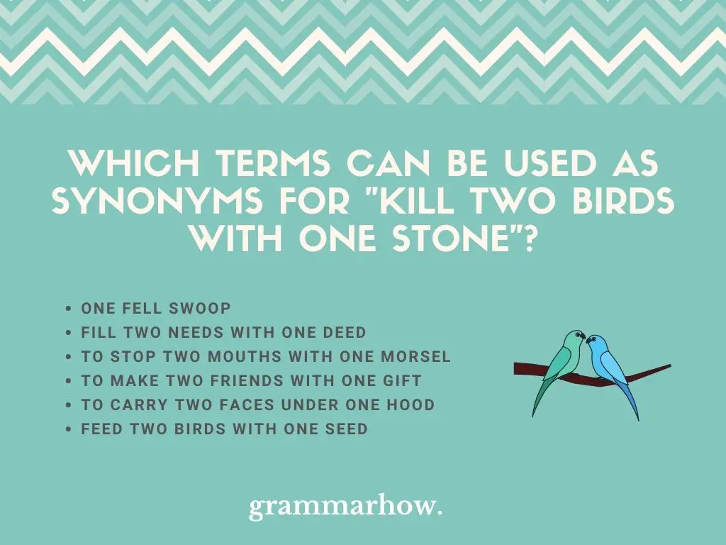 Which Terms Can Be Used As Synonyms For "Kill Two Birds With One Stone"?