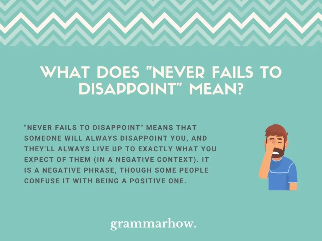 What Does "Never Fails To Disappoint" Mean?