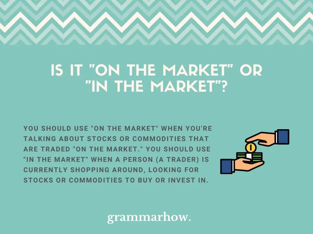 Is It "On The Market" Or "In The Market"?