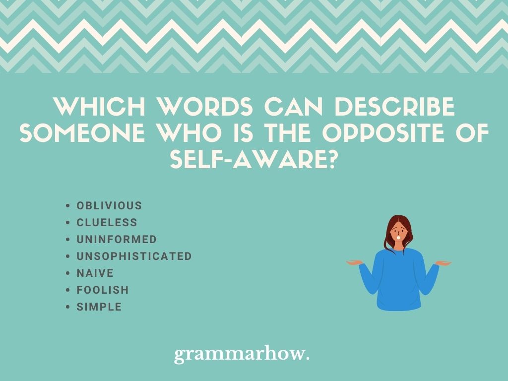 Which Words Can Describe Someone Who Is The Opposite Of Self-Aware?