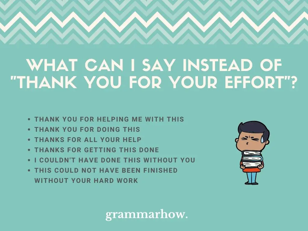 What Can I Say Instead Of "Thank You For Your Effort"?