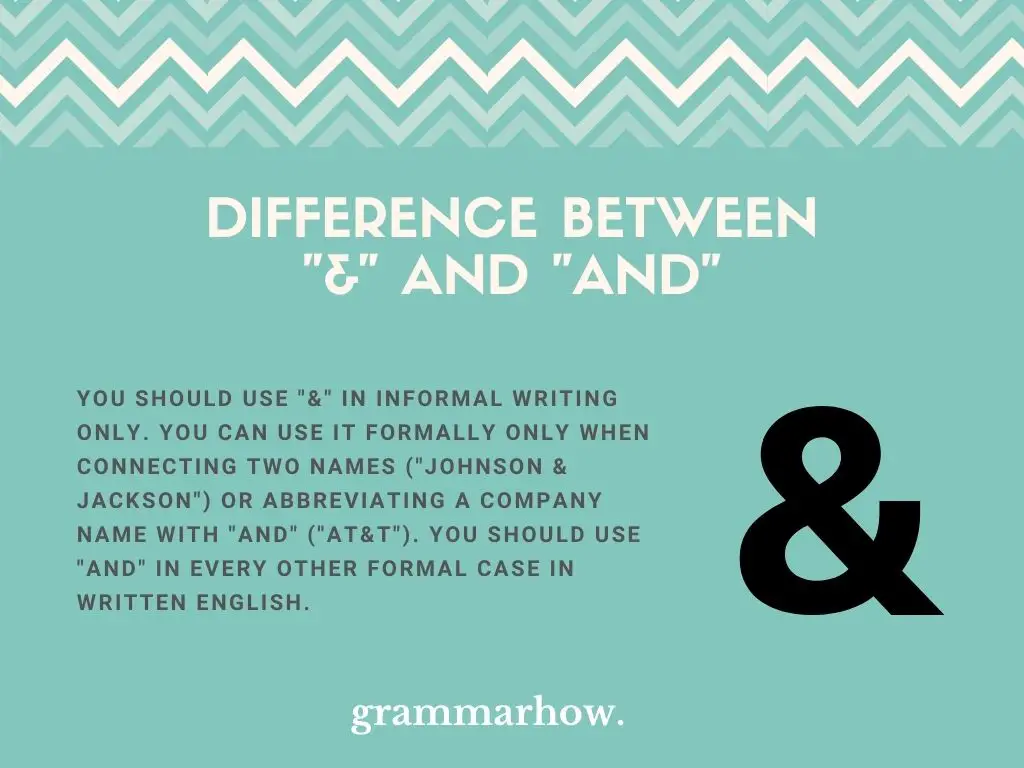 What Is The Difference Between "&" And "And"?