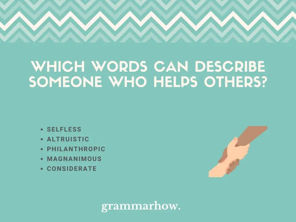 Which Words Can Describe Someone Who Helps Others?