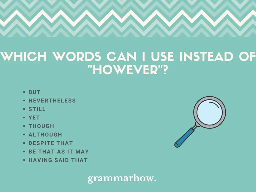 Which Words Can I Use Instead Of "However"?
