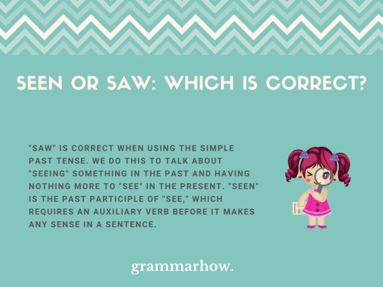 Have Seen Vs Saw