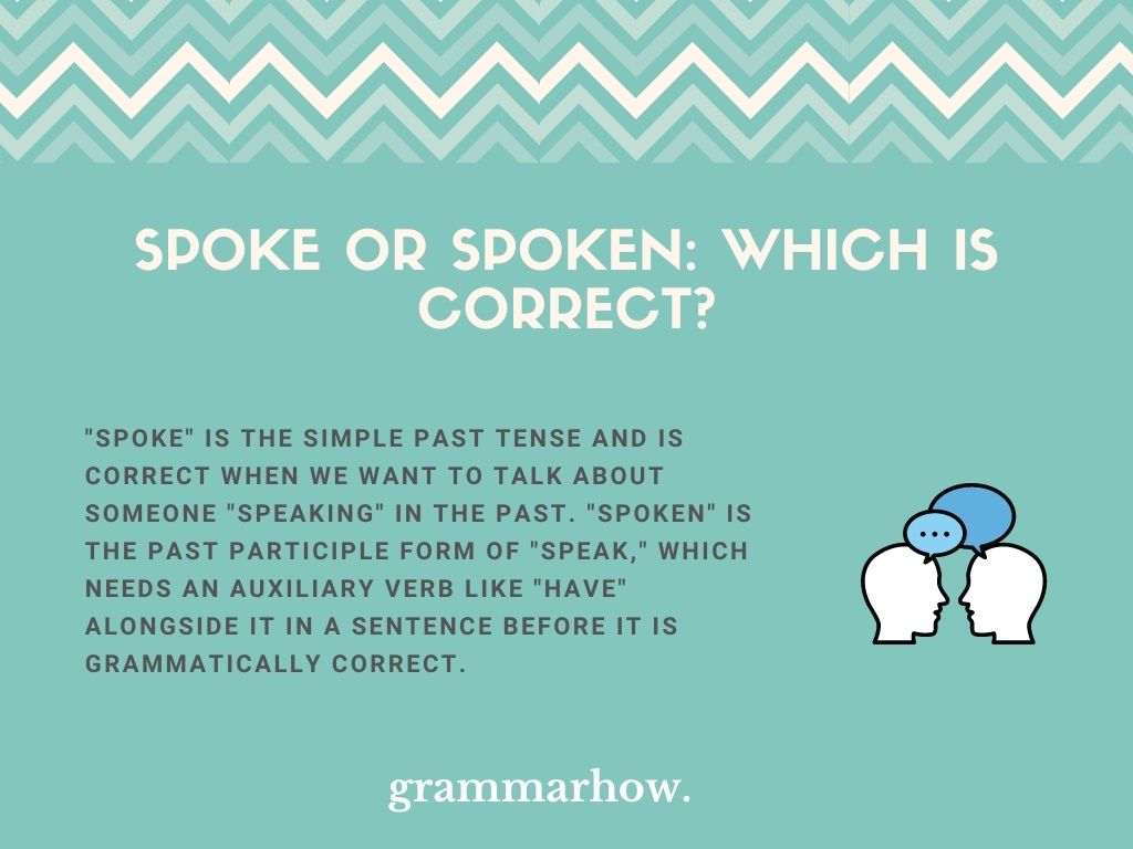 Spoke Or Spoken Which Is Correct Helpful Examples 