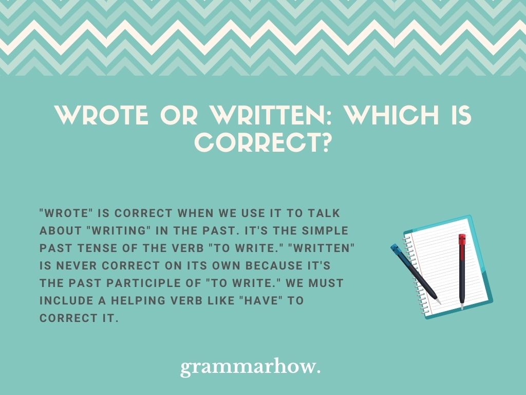 What Is The Difference Between Wrote And Write