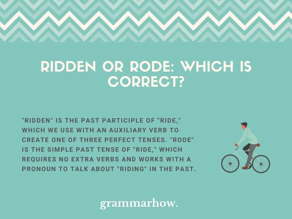 Ridden or Rode: Which Is Correct?
