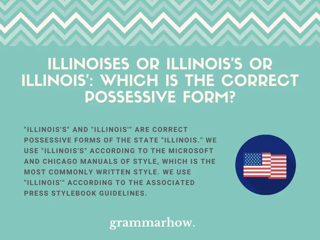 Illinoises or Illinois's or Illinois': Which Is The Correct Possessive Form?