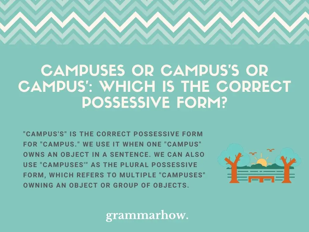 Campuses or Campus's or Campus': Which Is The Correct Possessive Form?