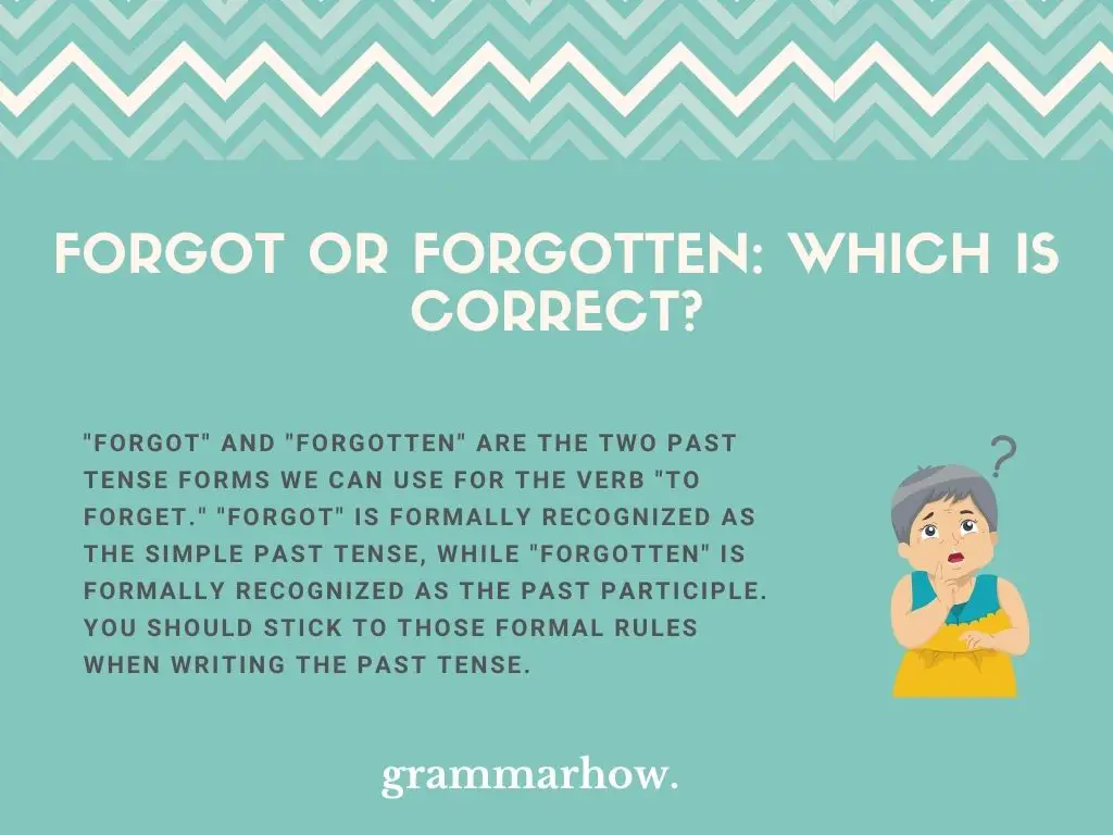 Forgot or Forgotten: Which Is Correct?