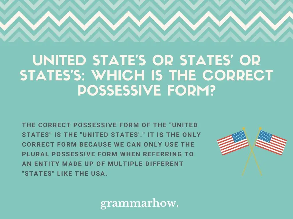 United State's or States' or States's: Which Is The Correct Possessive Form?