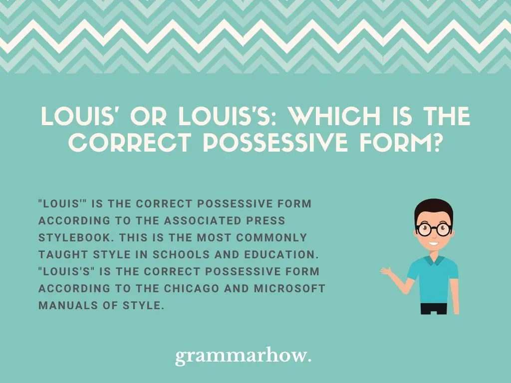 Louis' Or Louis's: Which Is The Correct Possessive Form?