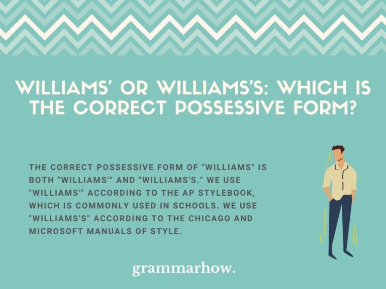 Williams' Or Williams's? Here's The Possessive Form (Helpful Examples)
