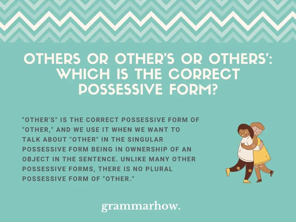 Others or Other's or Others': Which Is The Correct Possessive Form?
