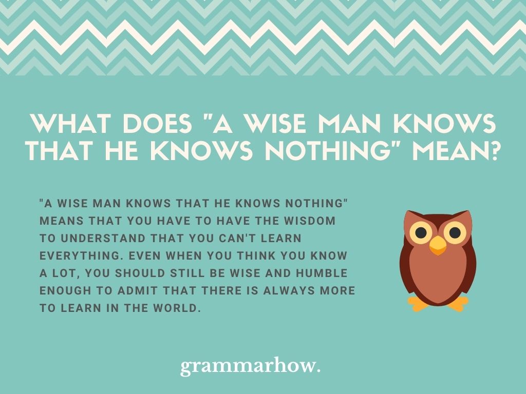 What Does "A Wise Man Knows That He Knows Nothing" Mean?