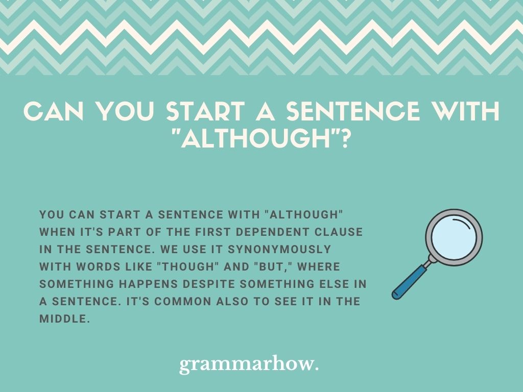 Can You Start A Sentence With "Although"?