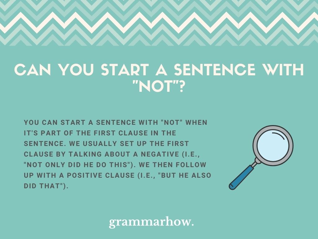 Can You Start A Sentence With "Not"?