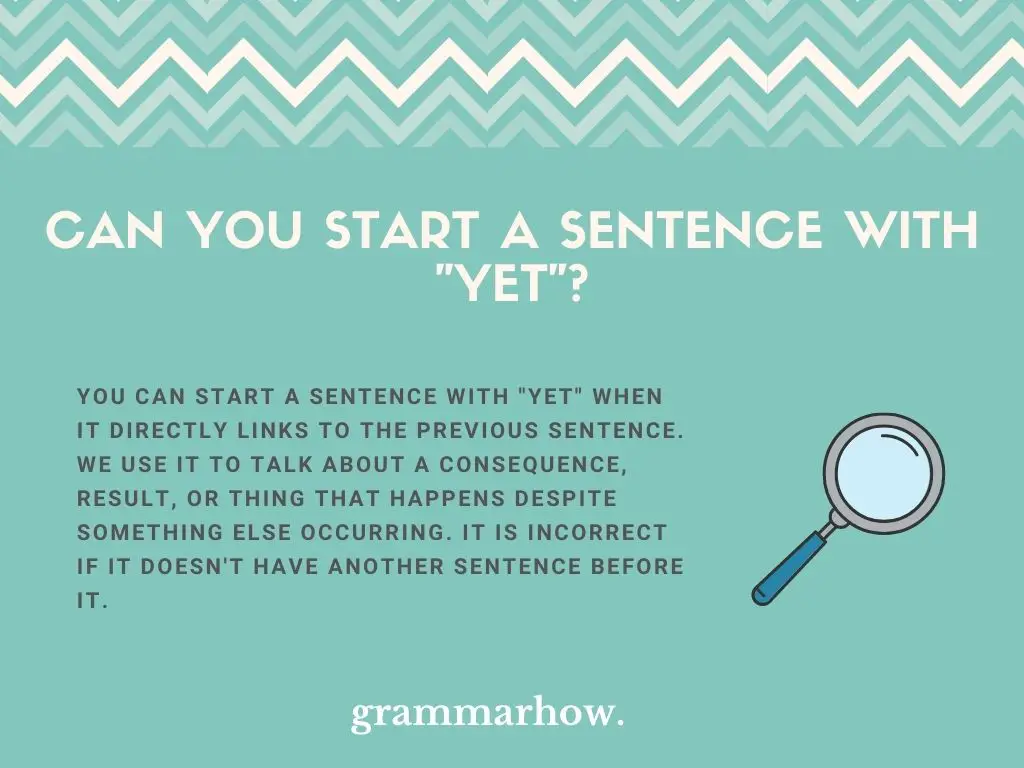 Can You Start A Sentence With "Yet"?