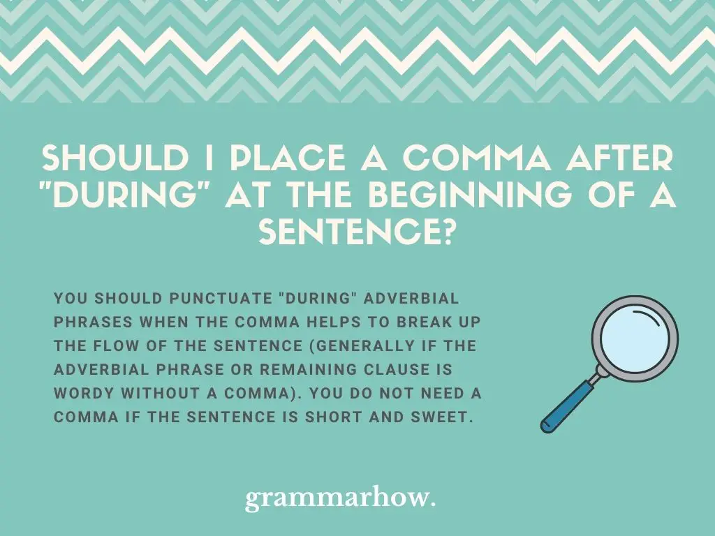 Should I Place A Comma After "During" At The Beginning Of A Sentence?