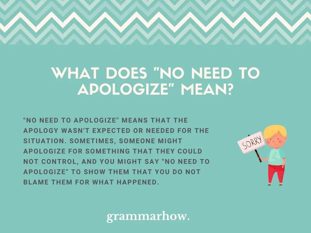 What Does "No Need To Apologize" Mean?