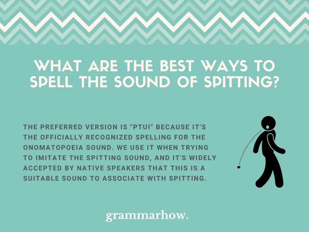 What Are The Best Ways To Spell The Sound Of Spitting?