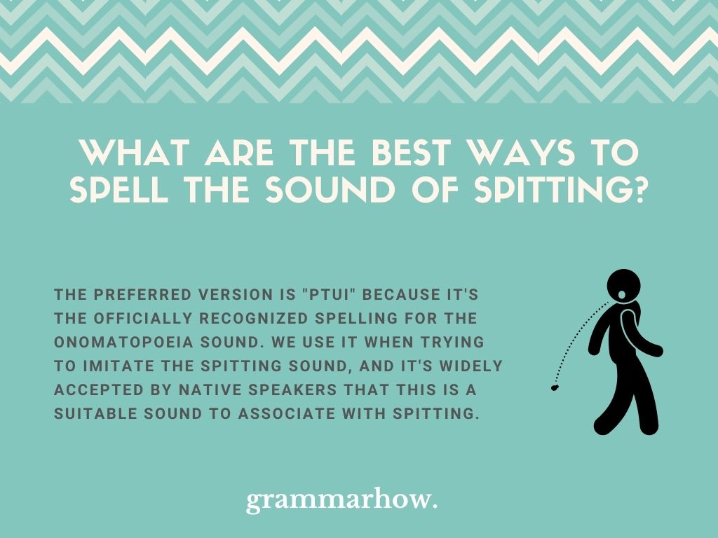 What Are The Best Ways To Spell The Sound Of Spitting?