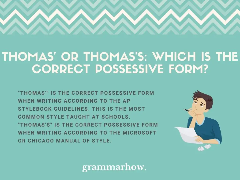 Thomas' or Thomas's possessive