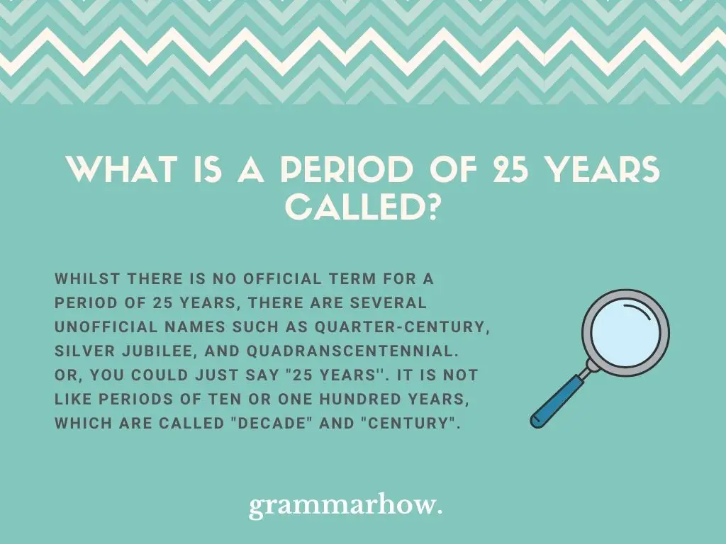 What Is A Period Of 25 Years Called?