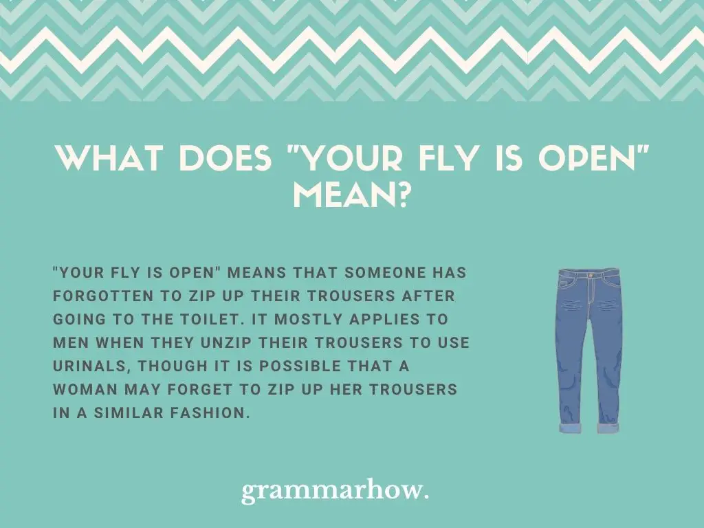 What Does "Your Fly Is Open" Mean?