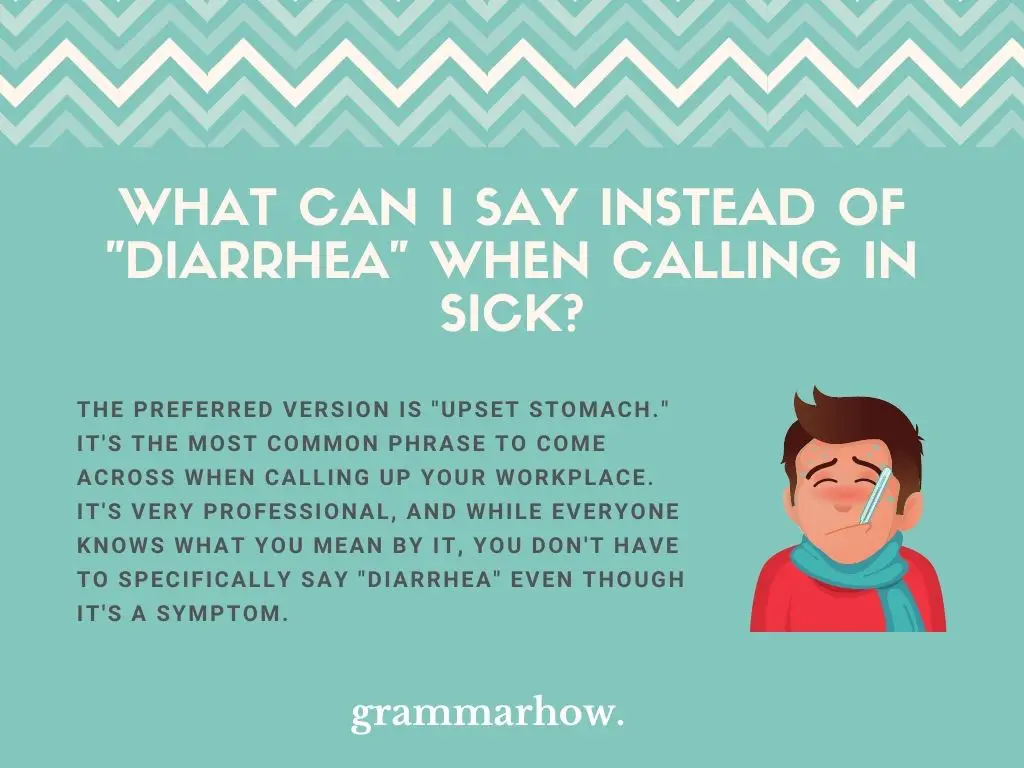 how to professionally tell your boss you have diarrhea