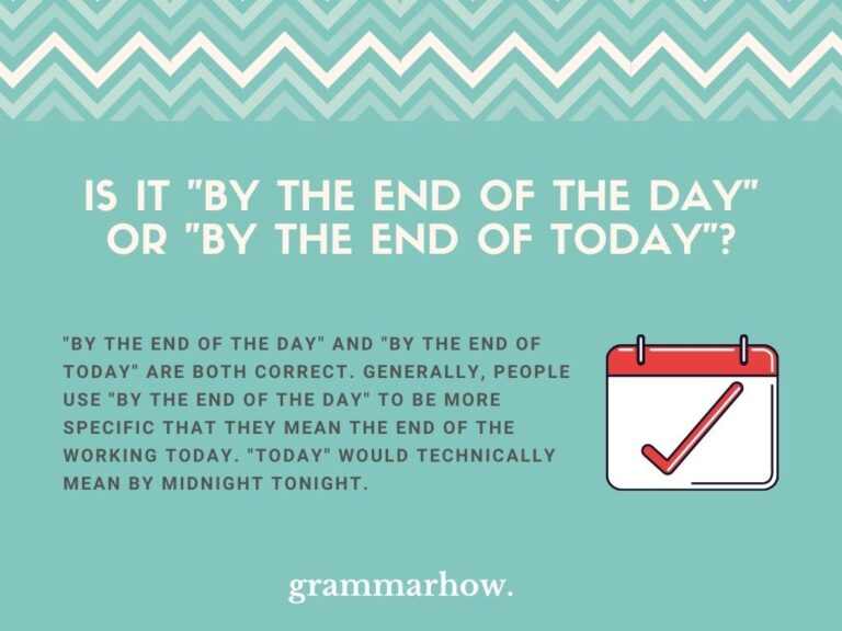 "By The End Of The Day" or "By The End Of Today"?