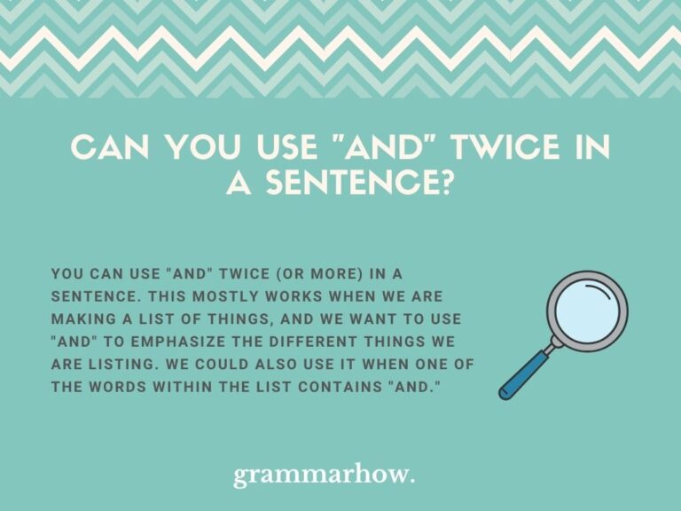 How To Avoid Using And Twice In A Sentence