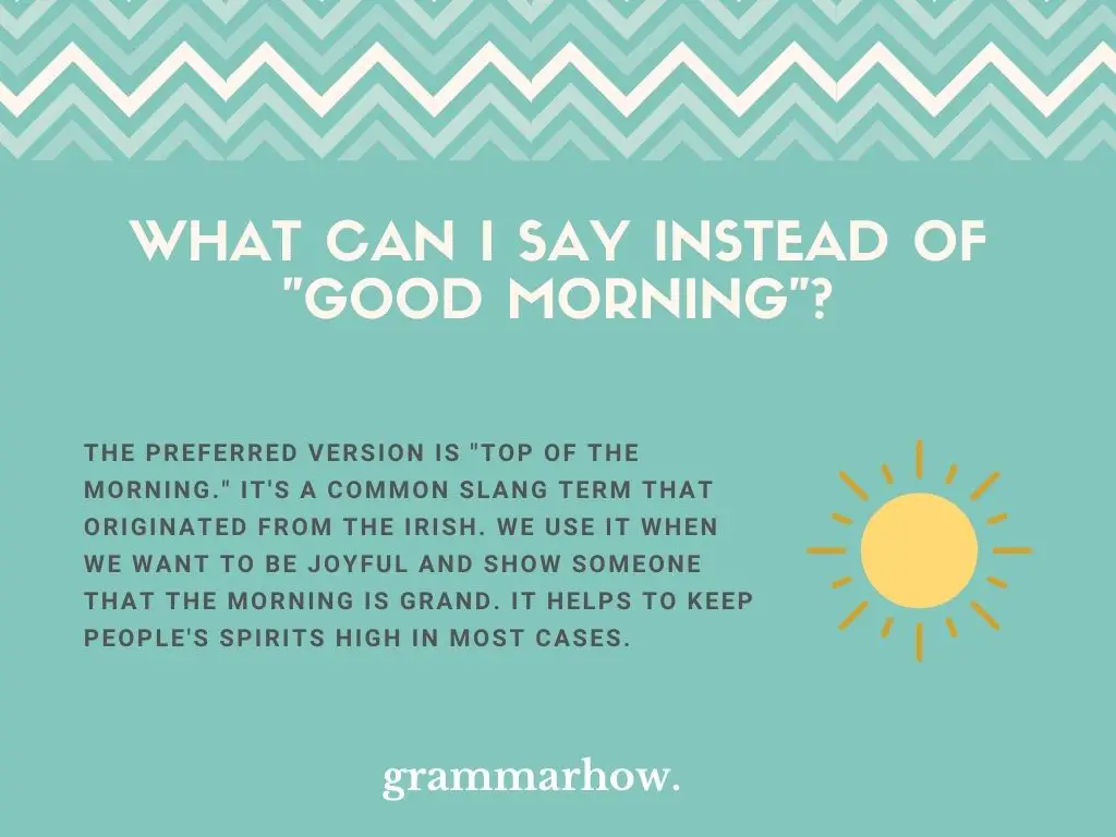 different ways to say good morning