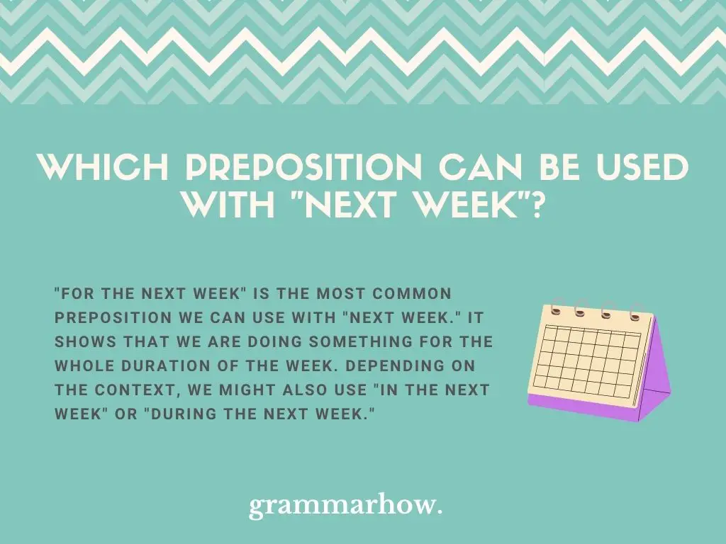 next week preposition