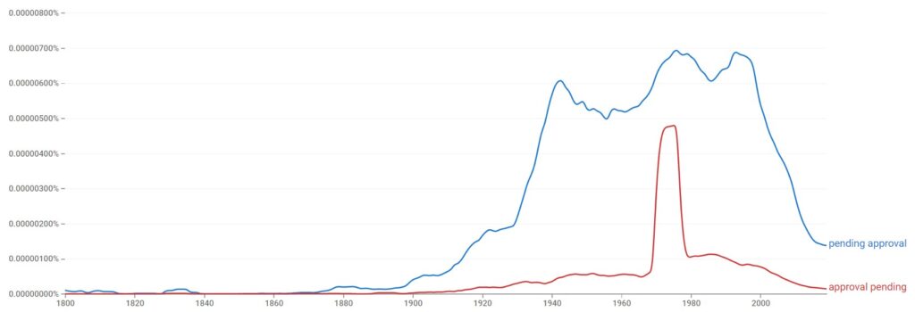pending approval vs approval pending historical development