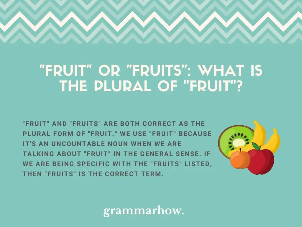 plural of fruit