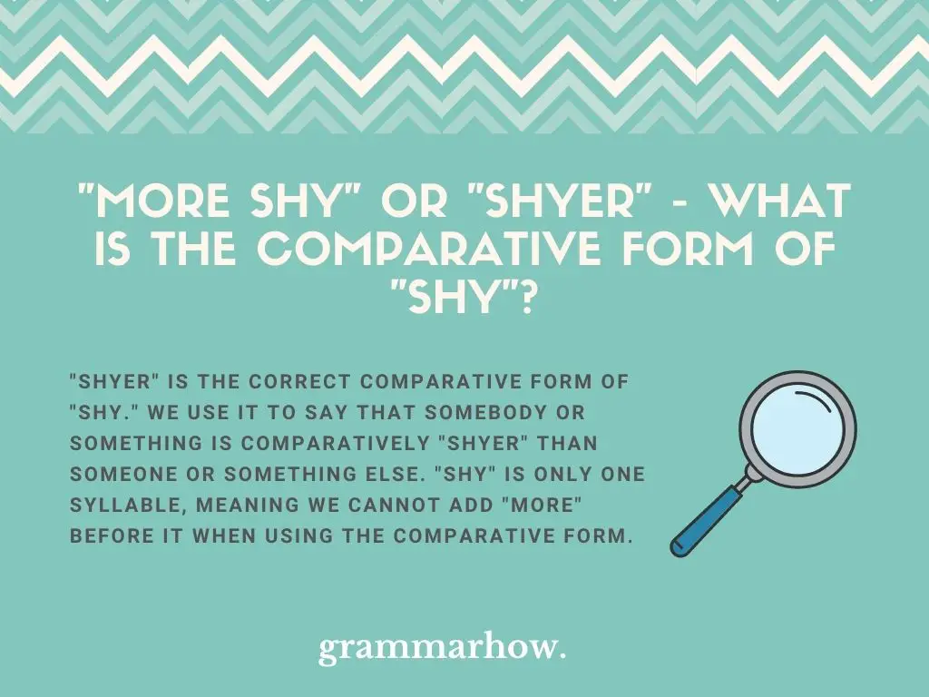 shy comparative and superlative