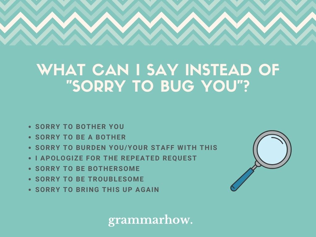 Another Phrase For Sorry To Bug You