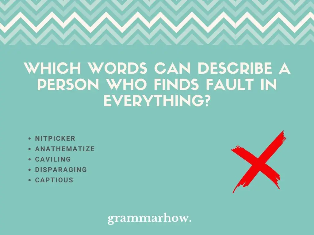 word for a person who finds fault in everything