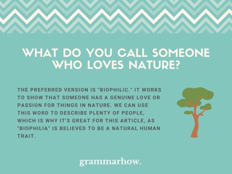 What Is A Name Of Someone Who Loves Nature