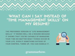 how to add time management to resume