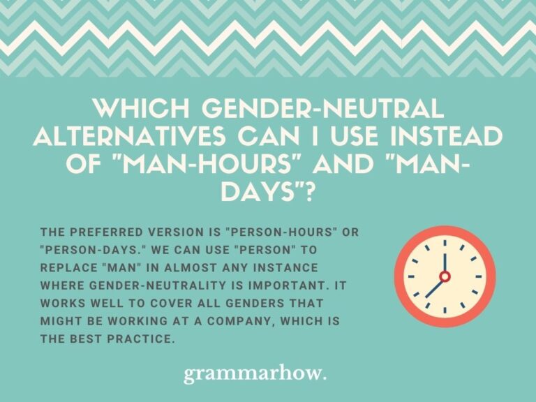 13 GenderNeutral Alternatives To "ManHours" And "ManDays"