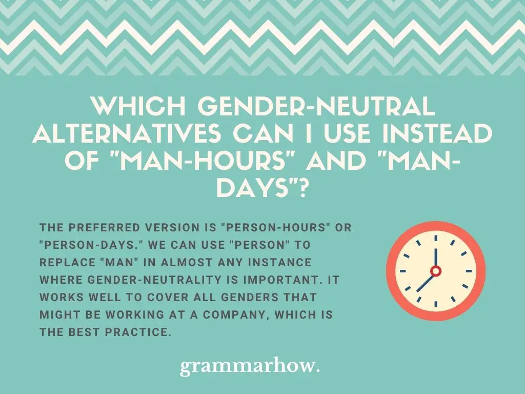 Gender-Neutral Alternatives To Man-Hours And Man-Days