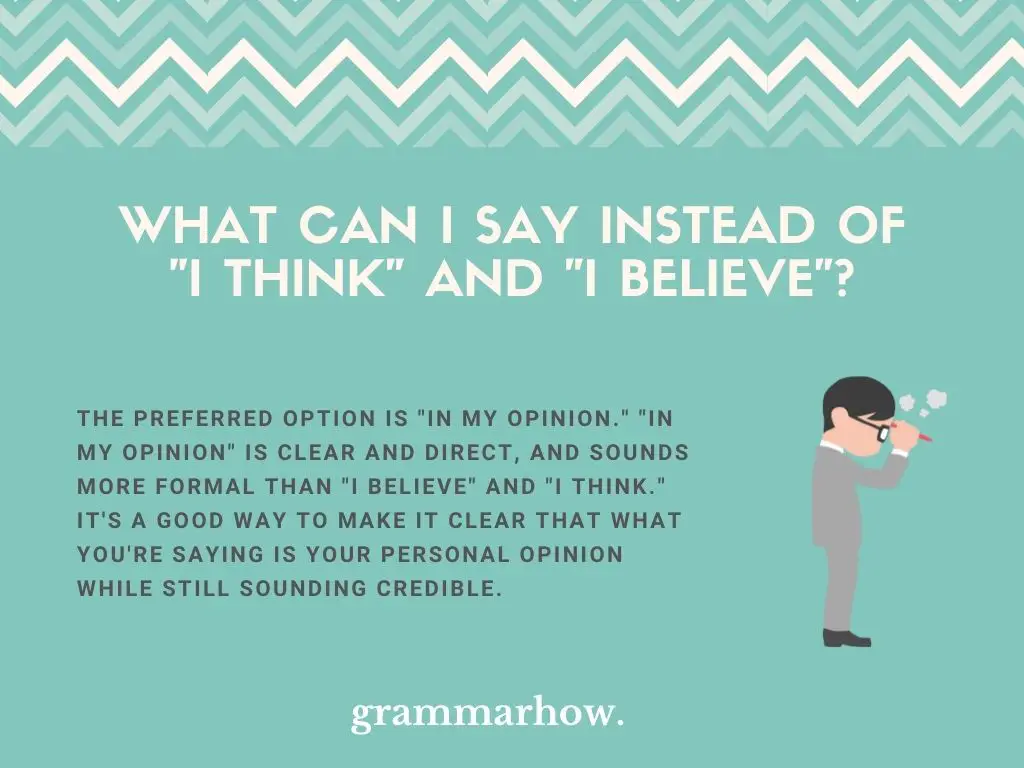 Other Ways To Say I Think And I Believe