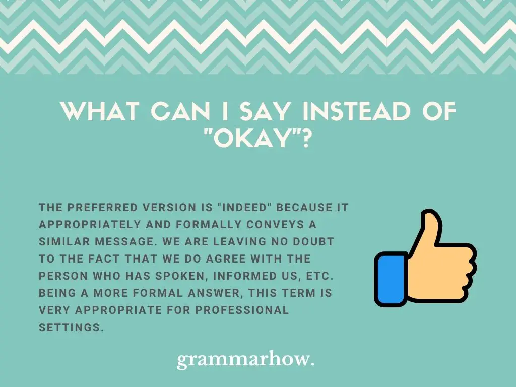 Other Words For Okay